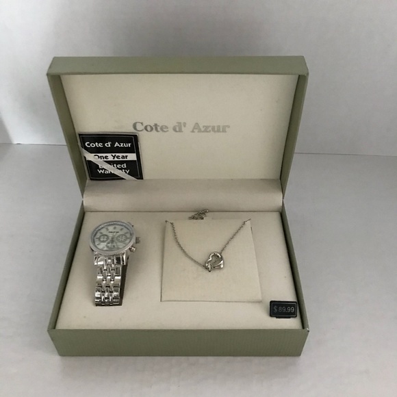 COTE D’AZUR WATCH HEART NECKLACE SET. - Picture 4 of 8